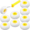 Leumoi 10 Pieces Corner Paint Roller Kit Including 9 Pcs Drywall Corner Tool 3 Inch Paint Roller, 12 Inch Handle for Drywall Mud Application(White)