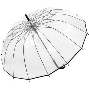 Stylish Stick Umbrella Collection, Transparent,  Automatic Opening, 47in