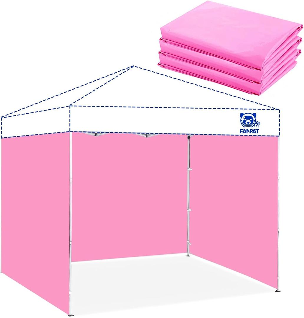 Fanpat 3PCS Canopy Sidewalls for 10x10 Pop Up Canopy Tent Waterproof, 99% UV Protection, 3 Piece Sidewalls, Pink(Sidewall Only, Canopy Tent NOT Included)