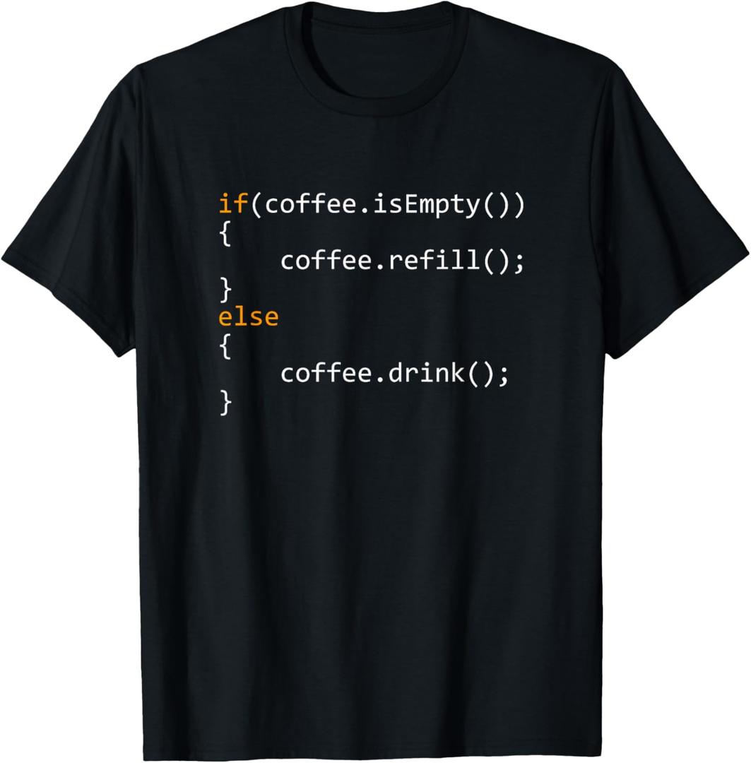 Funny Programmer Coffee Gift for Coders T-Shirt Small (Black, M)
