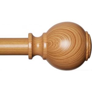 Wood Curtain Rods for Windows 28 to 48 Inches,1 inch Heavy Duty Window Curtain Rods with Imitation Wooden Grain Finials,Decorative Drapery Rod Adjustable, 28"-58"(2.3-4.8ft), Natural Wood