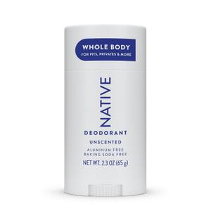Native Whole Body Deodorant Stick Contains Naturally Derived Ingredients, Deodorant for Men and Women | 72 Hour Odor Protection, Aluminum Free with Coconut Oil and Shea Butter | Unscented (2.3 Ounce (Pack of 1))