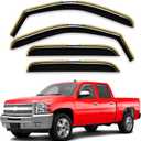 in-Channel Window Rain Guards Fit for Truck Chevrolet (Chevy) Silverado/GMC Sierra 2007-2013 Crew Cab Extra Durable Window Deflectors Window Visors Vent Shades Vent Visors Car Accessories