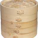 Joyce Chen 2-Tier Bamboo Steamer Baskets, 6-Inch