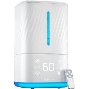MIKO Cool and Warm Mist Ultrasonic Humidifier
1.2-gallon tank, water filter, auto humidity, no-leak design, timer & sleep mode; covers up to 540 sq ft