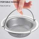 LASSHSWA Kitchen Sink Strainer Stainless Steel, Kitchen Sink Drain Strainer with Handle, Sink Strainers with Large Wide Rim 4.5" Diameter for Kitchen Sinks (1PC)