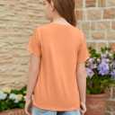 ZDC Girls Short Sleeve Shirts Crewneck T Shirts Kids Summer Tops Basic Tees 5-14 Years