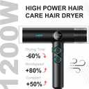 VGR 401 Negative Ionic Hair Dryer, Professional BLDC Motor Blow Dryer for Fast Drying, LED Display Low Noise Thermo and RPM-Control Hairdryer, Travel with Magnetic 1 Diffuser & 2 Nozzle, Black