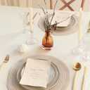 4 x Floroom 15 Inch Round Braided Placemats Set of 4, Washable Heat Resistant Cotton Polyester Circle Place Mats for Kitchen Dining Table - Canvas Beige