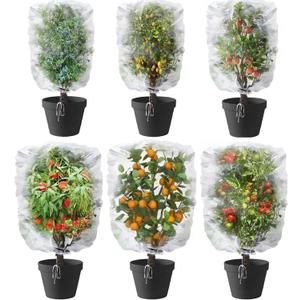 6 PCS Garden Netting Pest Barrier, 3.3 FT x 4.9 Ft + 3.9 FTx 4.9 Ft Garden Mesh Nettings with Drawstring, Fruit Tree Netting, Insect Netting for Garden, Bird Bug Nettings for Tomato Plants