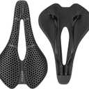 3D Printed Carbon Fiber Bike Saddle,Breathable/Waterproof/Light Unisex Cushion Seat for BMX, MTB & Road-Black(Full Carbon Fiber&Nylon)