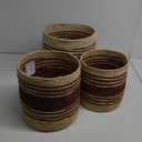 Pack of 3 Straw Round Cylinder Baskets