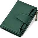 Airkit Small Wallet Women RFID Blocking Soft Leather Bifold Compact Card Holder Wallet for Women with Zipper Coin Pocket 4 ID Window