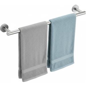 Bathroom Towel Bar, 24 Inch Stainless Steel Towel Rack for Bathroom Wall Mounted, Rustproof Towel Holder Organizer Hanging Bath Towels Modern Home Decor Matte Black Towel Rod Bathroom Accessories (Silver)