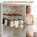 Closet Organizer with 12 Clips, Space Saving Hangers for Clothes, Hanging Closet Organizers and Storage, Wooden Socks Hats Pants Hangers with Clips, for Small Room Organization