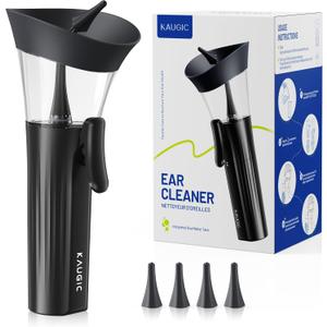 KAUGIC Ear Wax Cleaner - One-Hand Ear Wax Removal Kit Manual Ear Irrigation Flushing System, Safe, Comfortable & Easy to Use Earwax Removal Kit