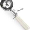 Portion Scoop - Disher, Cookie Scoop, Food Scoop - Portion Control - 18/8 Stainless Steel, White Handle (#6 / 5oz)