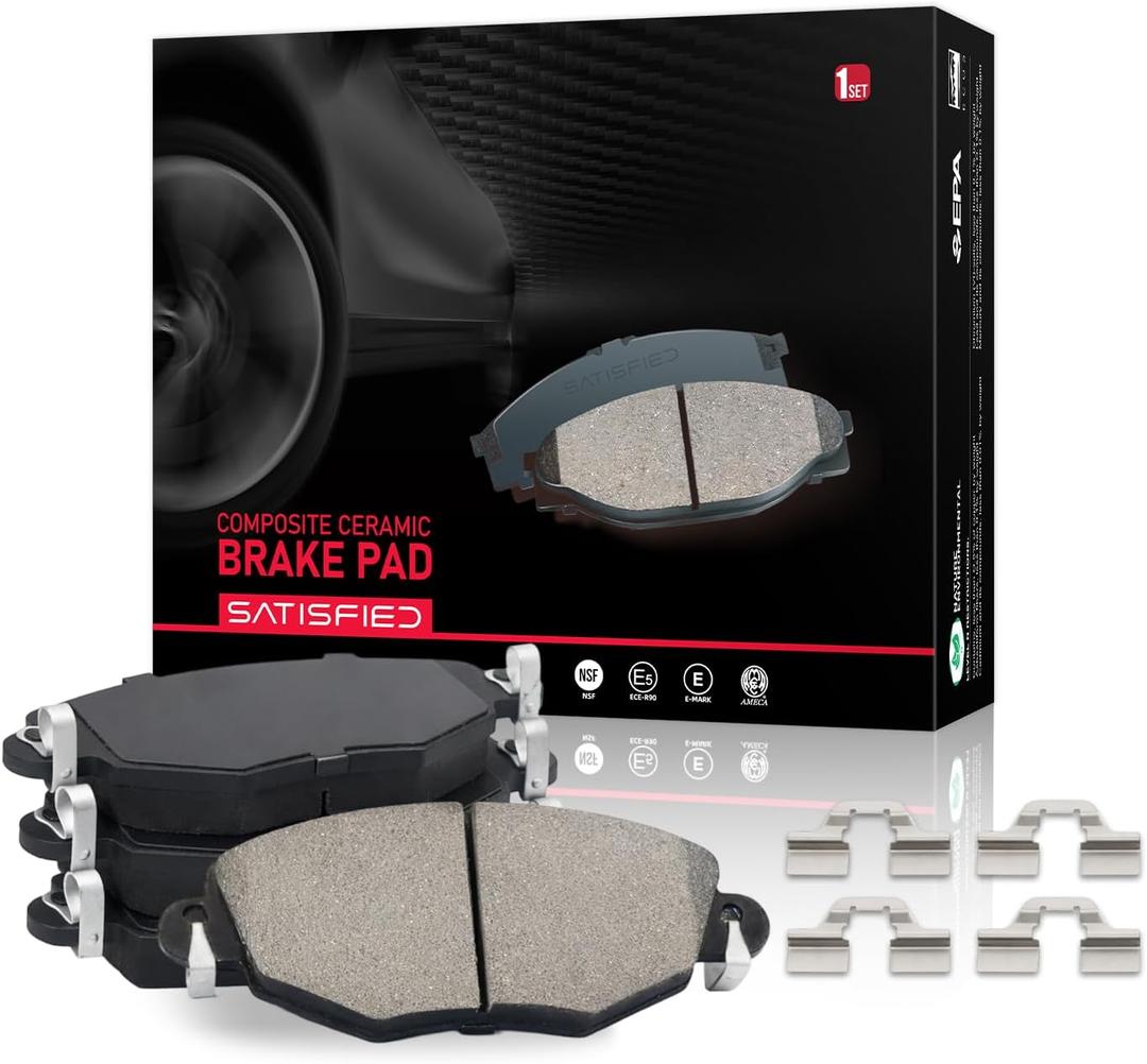 SATISFIED Ceramic Front Brake Pads D833 Fit For Ford Explorer 2002-2005, For Explorer Sport 2001-2003, For Ranger 2003-2011, For Mazda B2300 2003-2010, For B3000 2003-2008, For B4000 2003-2010