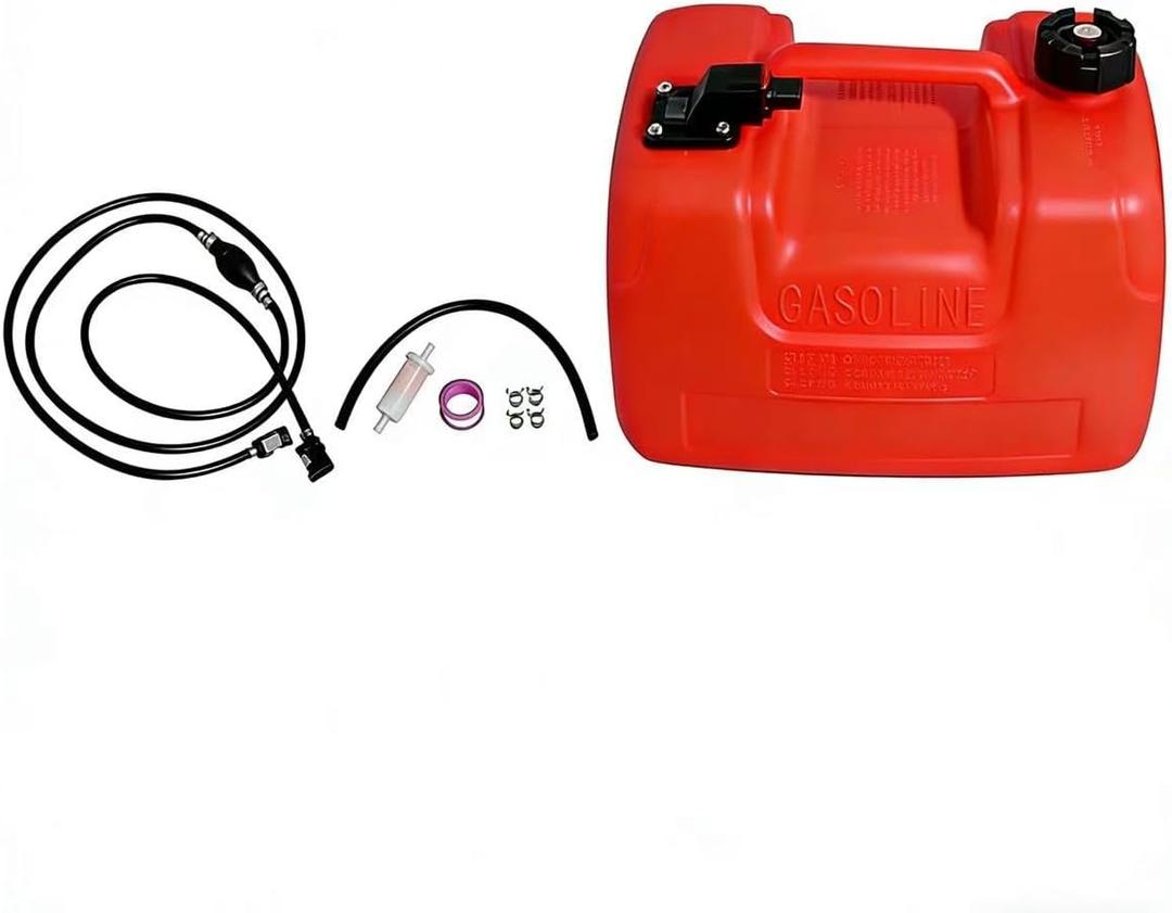 32-858104K08 12L/3 Gallon Marine Outboard Fuel Line Hose Kit w/Primer Bulb & Quick Connector – Fits Yamaha/Johnson/Mercury 4HP-200HP Outboard Motor