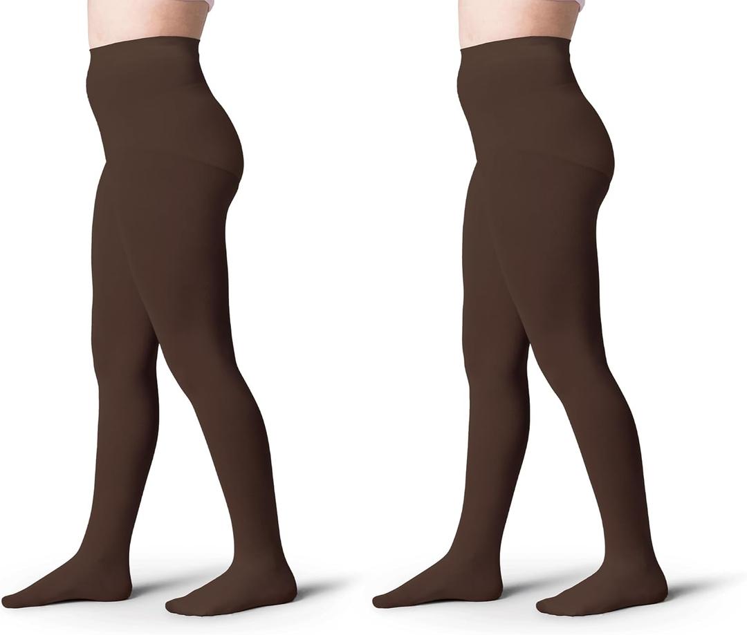 Silky Toes Girls Opaque Microfiber Tights 1-2 Pairs Black White or Colored Nylon Stockings for Kids - ballet footed tights