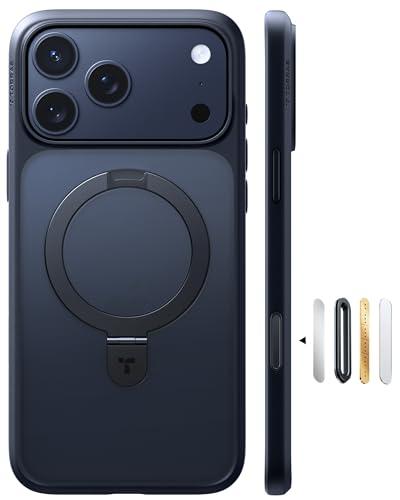 TORRAS Ostand Magnetic for iPhone 17 Pro Case, Fit for MagSafe, Sturdy Stand, Military Grade Drop Tested, Camera Control, Translucent Slim Soft Edge Case for iPhone 17 Pro Max 6.9", Black