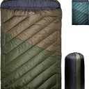 Teton Mammoth Queen Size Double Sleeping Bag- A Warm Bag The Whole Family can Enjoy Great for Camping, Hunting and Base Camp. Compression Sack Included, Mammoth 20F