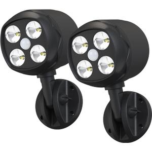 Motion Sensor Outdoor Lights, Battery Operated Outdoor Light, 600LM Motion Detector Lights for Outside, 6000K LED Security Light Battery Powered Spotlight for House Wall, Black (2 Pack)