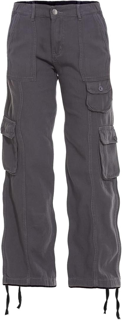 Women's Hiking Cargo Pants Joggers Cotton Casual Military Army Combat Work Pants with 7 Pockets, Gray XL