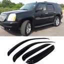 Tape-On Window Visors 4-Piece for 07-14 Chevy Tahoe/GMC Yukon Sun Rain Guard Shield Shade Smoke 94514 (Black)
