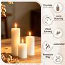 Ivory White Decorative Pillar Candles Bulk Set, 2 x 3/4/6 Inch, 18 Pack Dripless Smokeless Unscented Long Burning Candles for Weddings Engagement Spa Home Party Events Ceremony