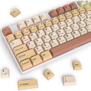 surmen 139 XDA Profile PBT Keycaps 75 Percent, Custom keycaps Dye Sublimation with ISO Keys for 61/68/82/87/108 Mechanical Keyboard (Stamp)