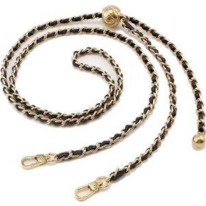 BEAULEGAN Thin Purse Chain Strap Adjustable - Replacement for Small Shoulder Crossbody Bag, 51 Inches Long Black (Gold)
