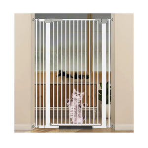 51.18" Extra Tall Cat Gate for Doorway, 30.5"-40" Auto Close Pet Gate Include 2.75" and 5.5" Extension Kits, No Drilling Pressure Mount Kit, Suitable for Doorways or Kitchen, New White