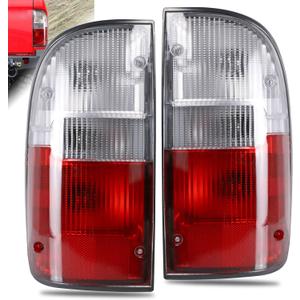 Tail Light Compatible With 1995-2000 Toyota Tacoma Rear Light Taillights Pair Left and Right Driver and Passenge Side Replace TO2801116 TO2800116 8155004030 8156004030 (Red/Clear Lens)