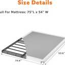 2 Inch Thin Box Spring for Full Bed Bases - Heavy Duty Metal Mattress Foundation with Fabric Cover,Low Profile Full Box Spring Only,Noise Free,Easy Assembly
