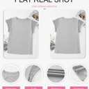 SHEWIN Womens Summer Tops Crewneck Short Sleeve T Shirts Casual Patchwork Hollow Out Loose Tank Top (Black, L)