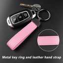 Turcee Leather Car Keychain,Creative Personality Leather Key Fob Replacement,Car Accessories Universal Key Fob Keychain for Men and Women (Pink)