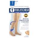 Truform 20-30 mmHg Compression Stockings for Men and Women, Thigh High Length, Dot-Top, Open Toe, Beige, Medium (Medium (1 Pair))