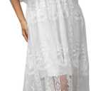 HOYISHION Women's Off The Shoulder Floral Lace Maxi Dress White Bridesmaid Wedding Party Maternity Photoshoot Long Dresses 2XL