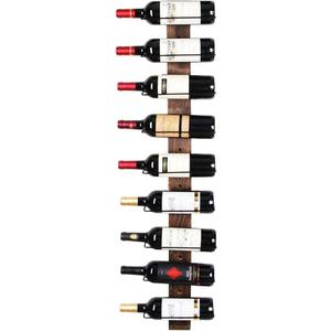 J JACKCUBE DESIGN Wall Mount Wine Rack Organizer for 9 Bottles, Elegant and Simple Rustic Wood Wine Storage Display Holder for Kitchen and Home Dcor- MK699A