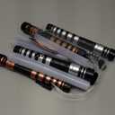 SANCO Light Up Sabers Set for Kids - 4 Pack 7 Colors Retractable Power Swords with FX Sound(Motion Sensitive), 2PCS LED Glasses & Wristbands, Glowing Toys for Christmas, Birthday Gift for Boys & Girls