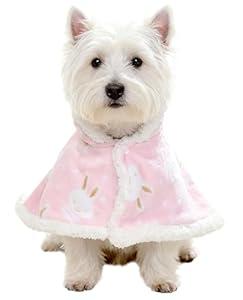 Dog Winter Coat with Hat, Kitten Thicken Cloak Blanket, Pets Nightgown for Small Medium Dogs (Pink, S: Recommend Weight 3-6 lbs (1.5-3kg))