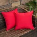 MIULEE Pack of 2 Decorative Outdoor Waterproof Pillow Covers Square Garden Cushion Sham Throw Pillowcase Shell for Spring Patio Tent Couch 18x18 Inch Red
