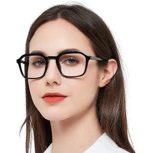 MARE AZZURO Large Square Reading Glasses Women Lightweight Readers 1.0 (Black)