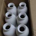 YANLING 6 Pcs White Vase Ceramic Vases for Home Decor, 5.6 inch White Ceramic Vases for Centerpieces Small Boho Vases, Pampas Grass Vases Table Vase for Dried Flowers Decor (6 Pack-Medium)