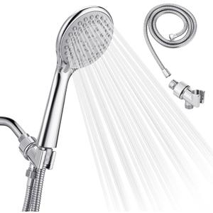 Detachable Handheld Shower Head with Hose - High pressure 5 Functions Showerheads Hand Held Shower Heads,Extra Long 4.7 ft. Stainless Steel Hose and Holder