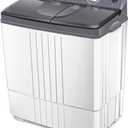 Giantex Portable Washing Machine, 20lbs Capacity, 12lbs Washer and 8lbs Spinner, Compact for Apartment RV, Gray & White, GX20313-PE