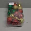 Red Gold Green Christmas Balls Ornaments for Xmas Tree, 30Pcs 60mm Shatterproof Christmas Tree Decorations, 2.36" Hanging Balls Christmas Baubles, Christmas Garland Decor, Wreath Decor