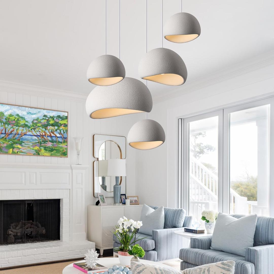 Wabi Sabi Pendant Light 23.6in,Japandi Dining Room Large Chandelier | Wabi Sabi Decor,Japanese Lamp Hanging Lamp Simple Chandelier for Living Room Kitchen Island Hotel Bedroom Restaurant Cafe