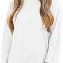 Tankaneo Womens Oversized Long Sleeve T Shirts Mock Neck Side Slit Tunic Tops Casual Loose Fit Tees (X-Large)
